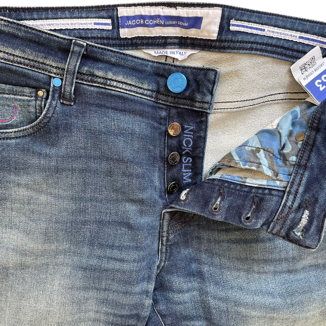 Jacob Cohën Nick Slim Fit Jeans (Navy Blue)