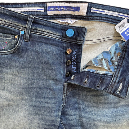 Jacob Cohën Nick Slim Fit Jeans (Navy Blue)