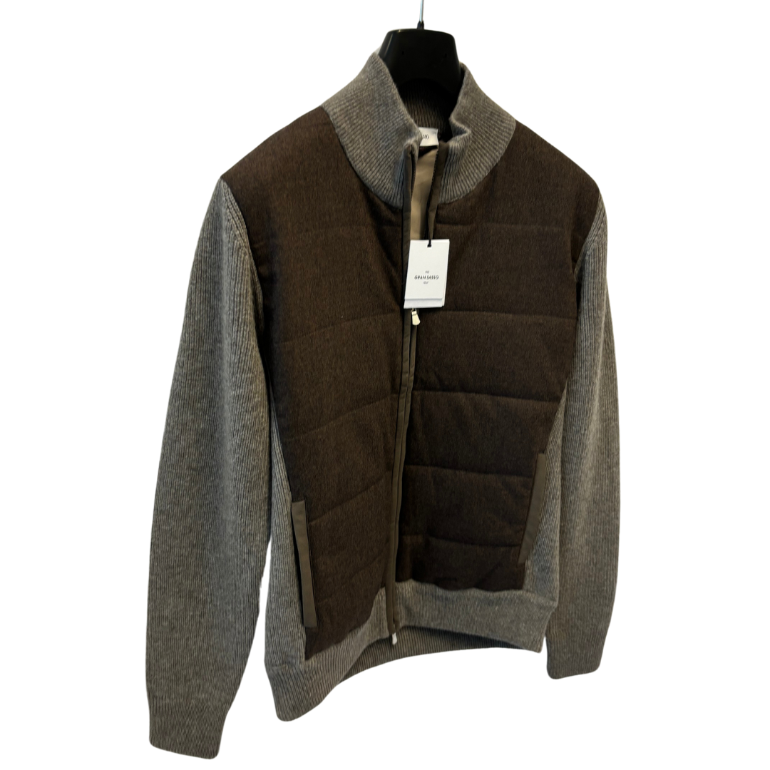 Gran Sasso Padded Cardigan (Grey & Brown) (New)