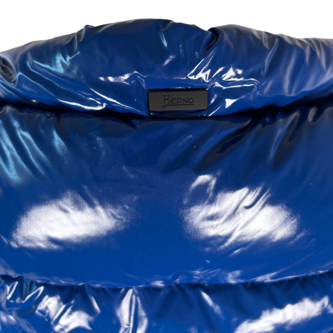 Herno Glossy Logo Puffer Jacket (Blue) (New)