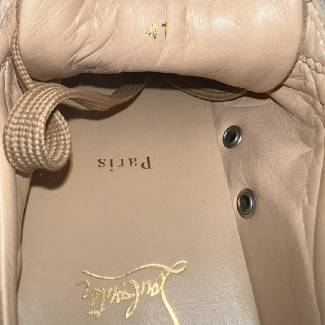 Christian Louboutin Louis Junior Spike Sneakers (Beige)