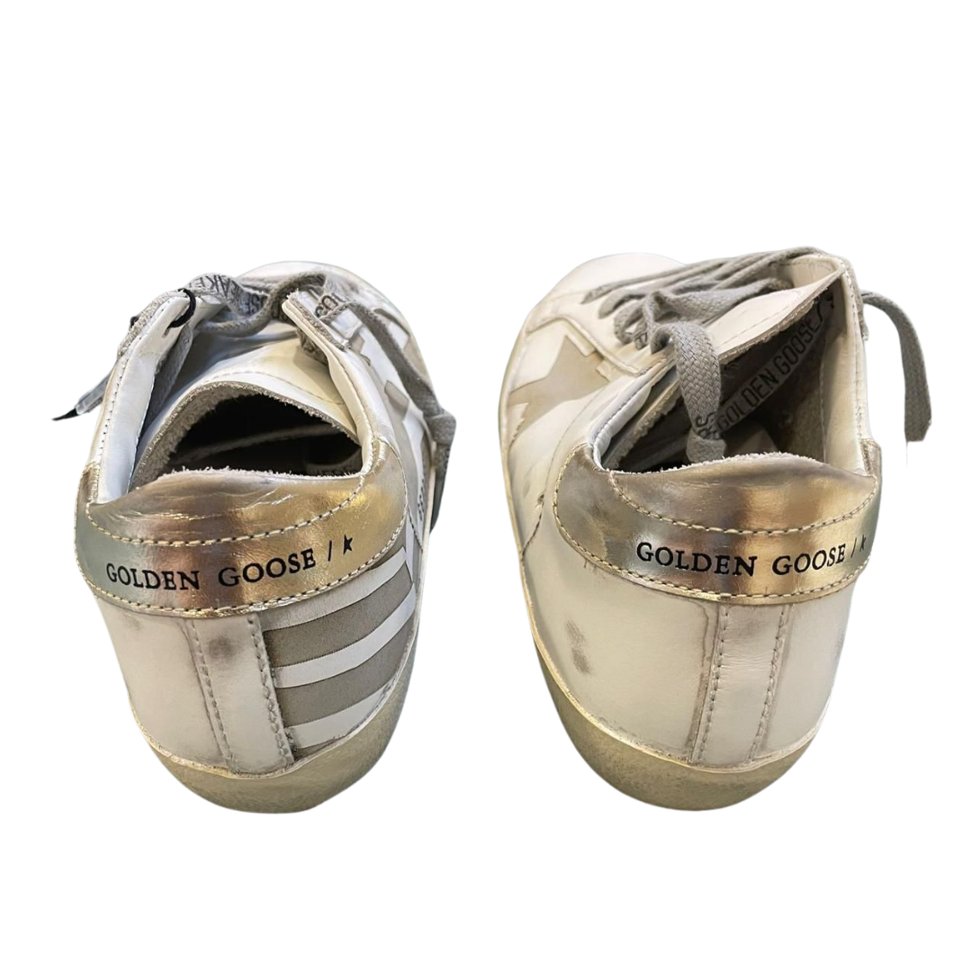 Golden Goose Superstar Sneakers (Grey White) (New) (Womens)