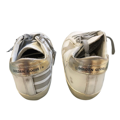 Golden Goose Superstar Sneakers (Grey White) (New) (Womens)