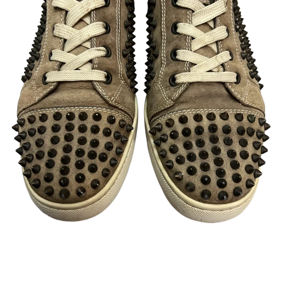 Christian Louboutin Louis Spike High Top Sneakers (Beige)