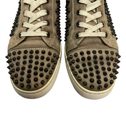 Christian Louboutin Louis Spike High Top Sneakers (Beige)