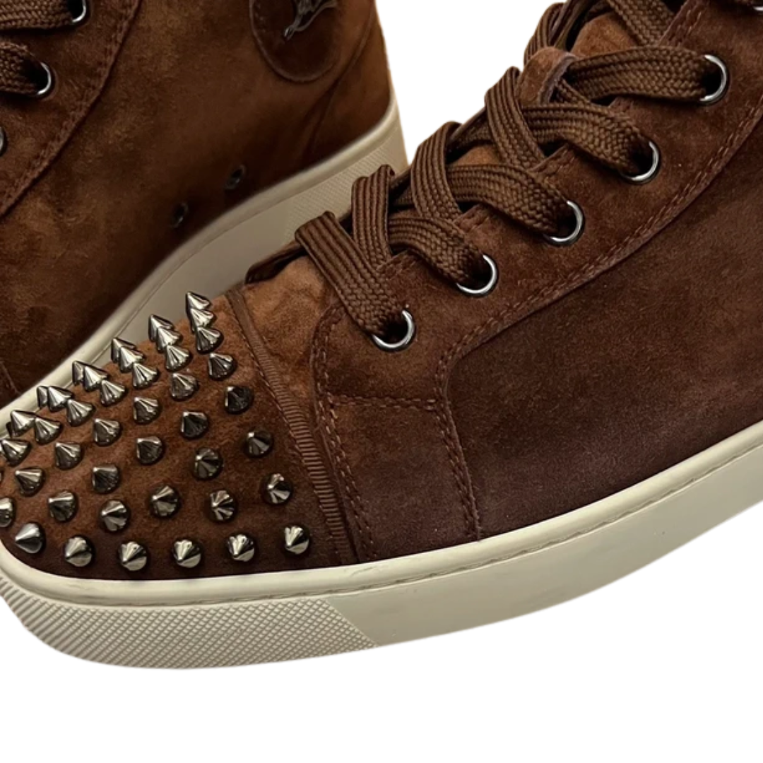 Christian Louboutin Louis Spike High Top Sneakers (Brown)