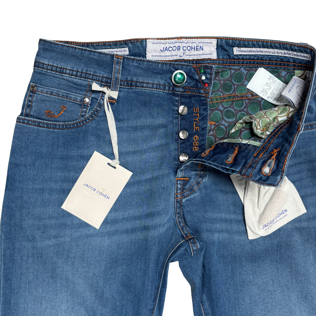 Jacob Cohën 688 Slim Fit Jeans (Navy) (New)