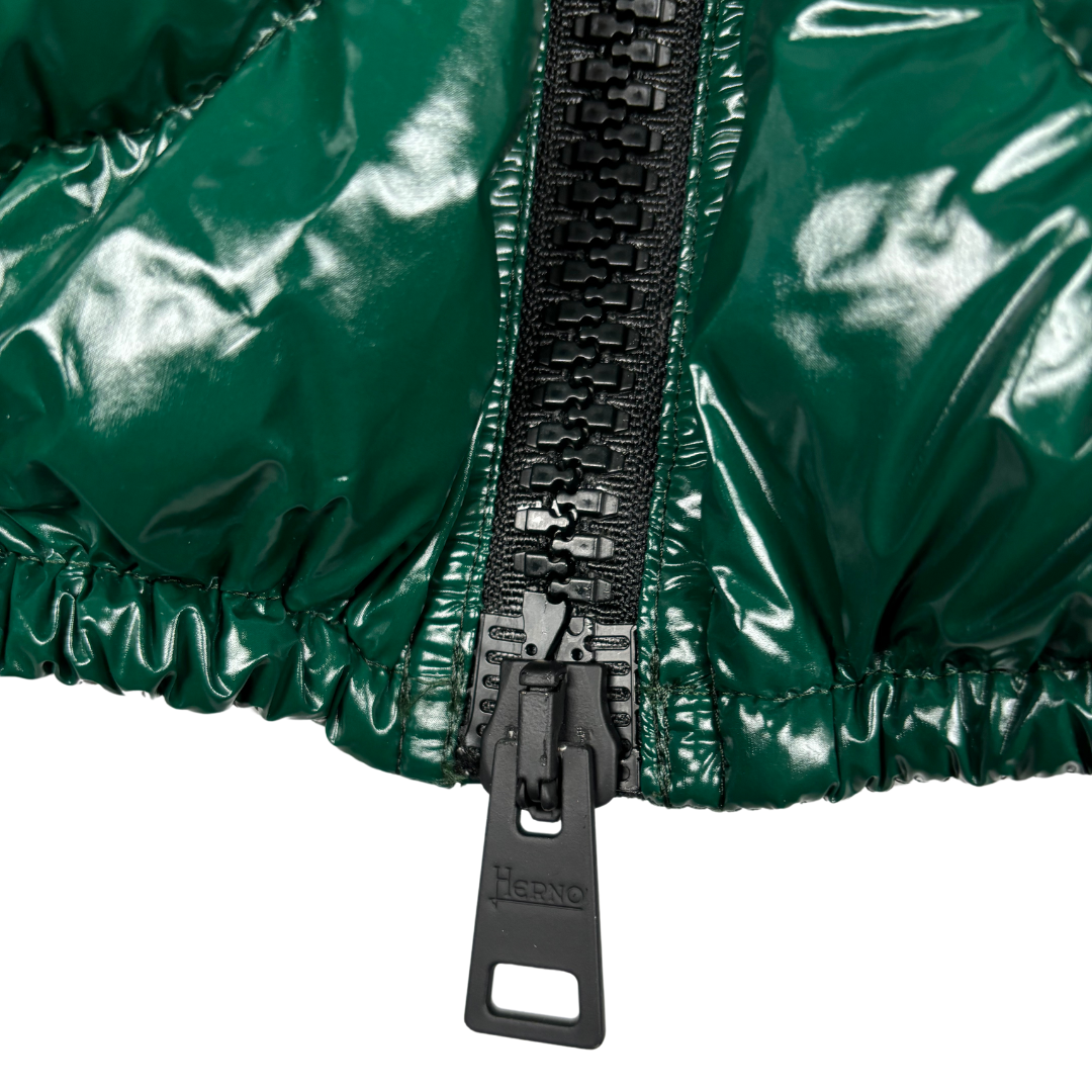 Herno Glossy Logo Puffer Jacket (Dark Green) (New)