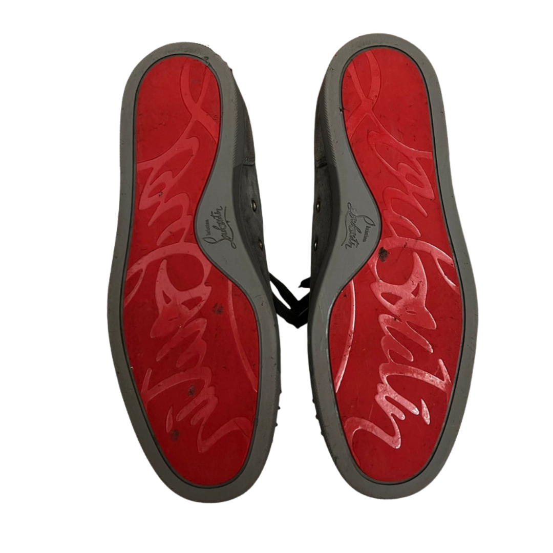 Christian Louboutin Louis Junior Spike Sneakers (Dark Grey)