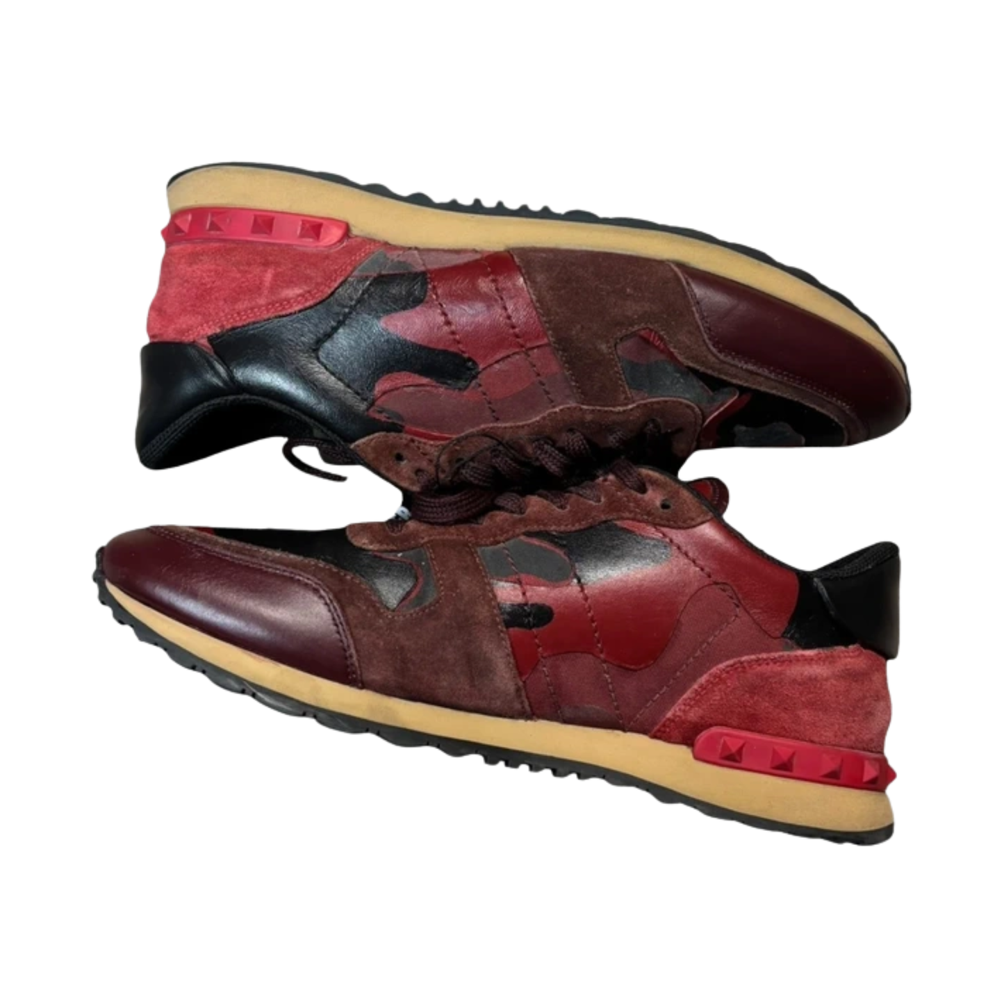 Valentino Camoflage Rockrunner Sneakers (Red)