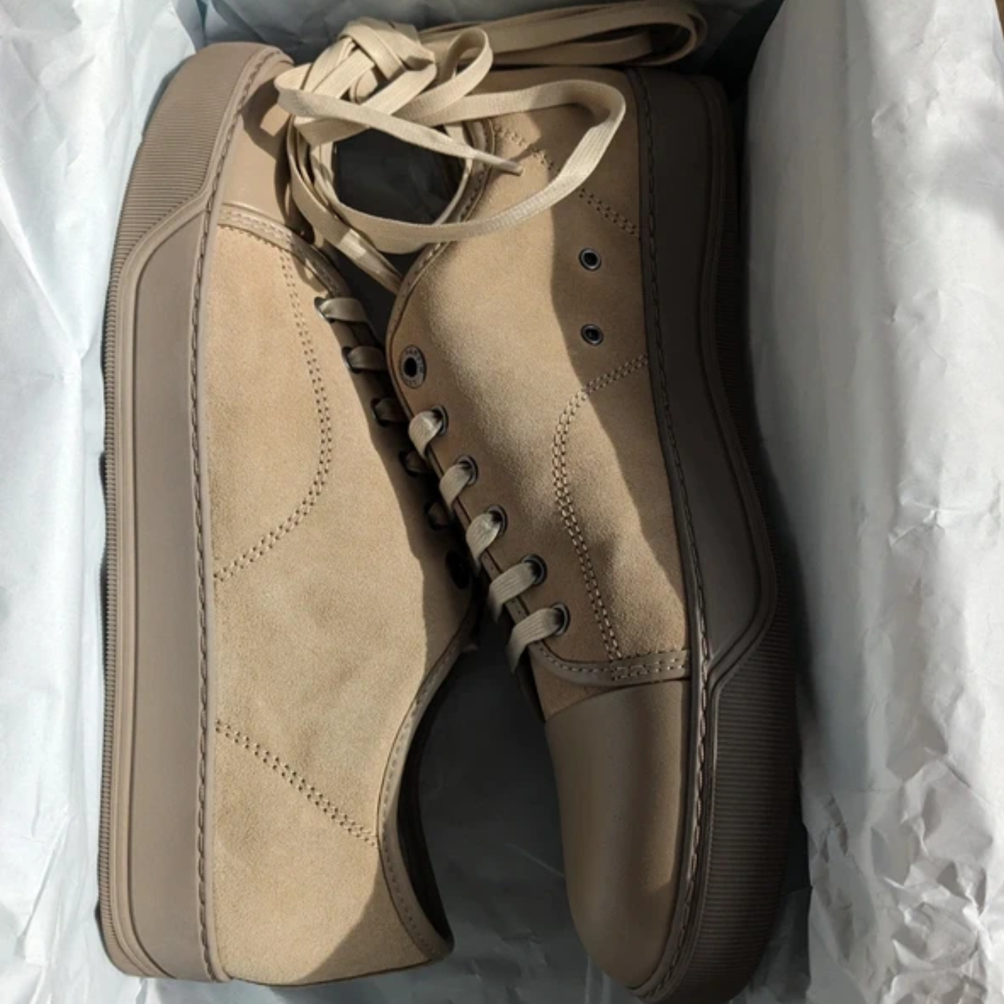 Lanvin Cap Toe Sneakers (Beige) (NEW)
