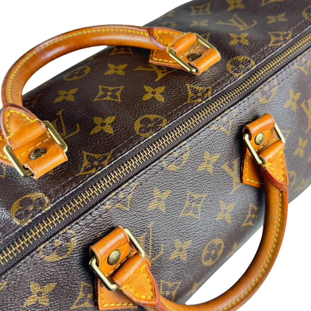 Louis Vuitton Speedy 35 Monogram Handbag (Brown) (Vintage)