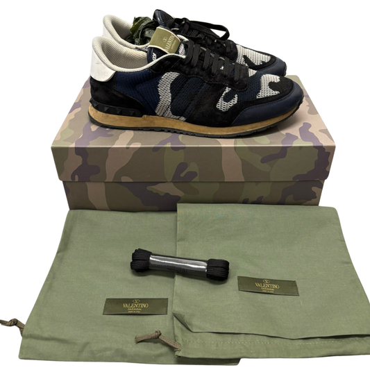 Valentino Camoflage Rockrunner Sneakers (Navy)