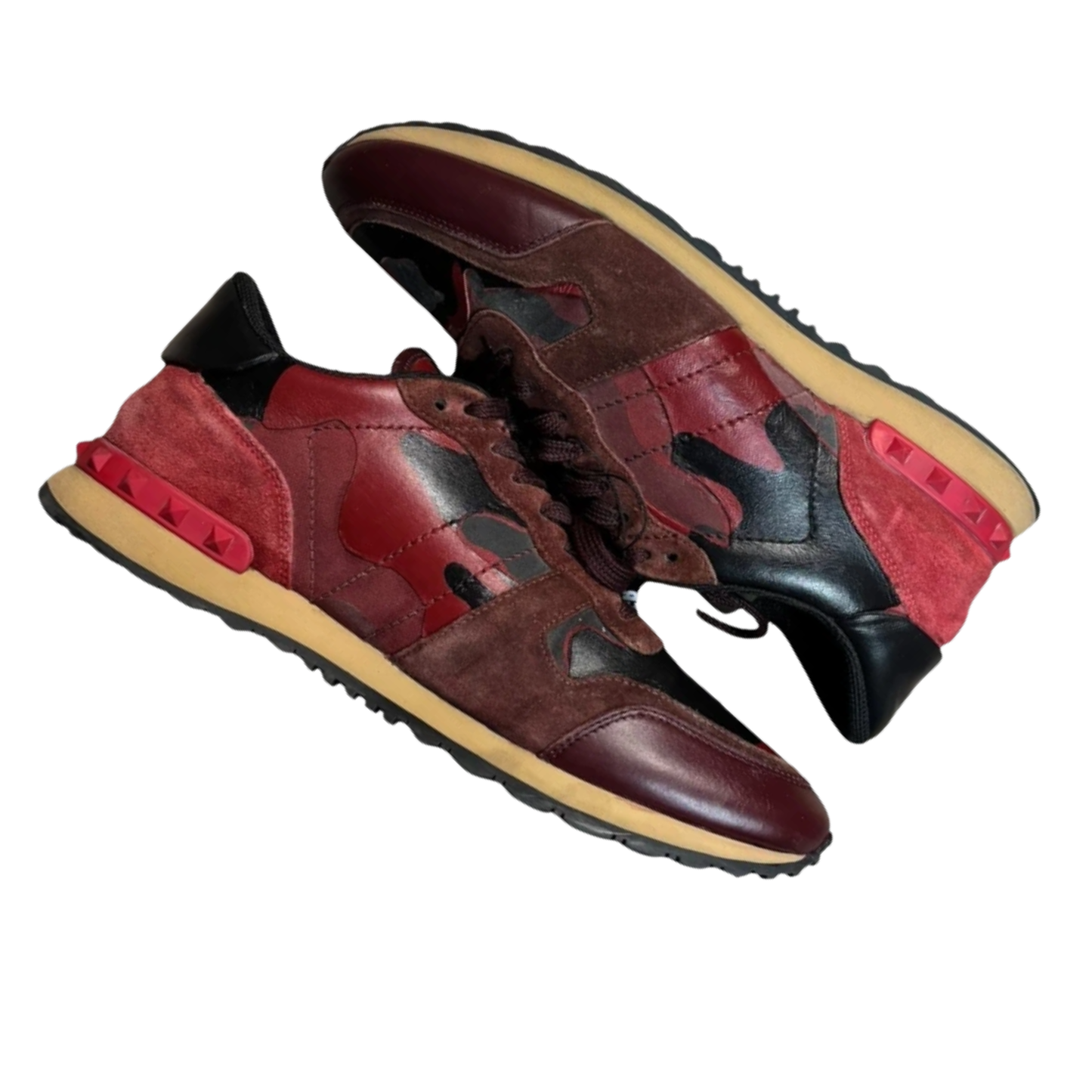 Valentino Camoflage Rockrunner Sneakers (Red)