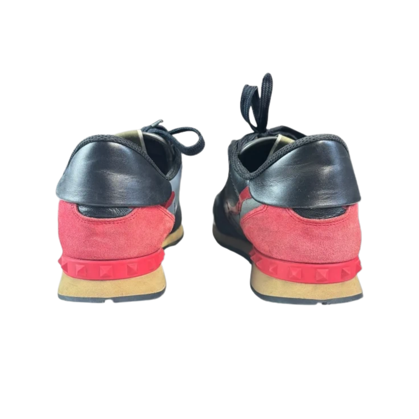 Valentino Garavani Rockrunner Camoflage Sneakers (Red Black)