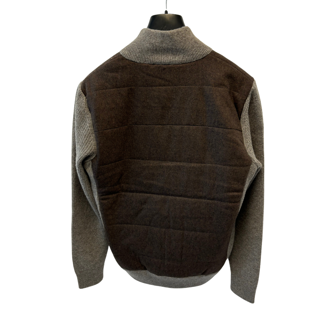 Gran Sasso Padded Cardigan (Grey & Brown) (New)