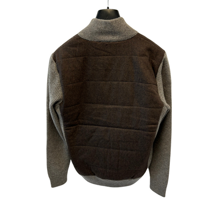 Gran Sasso Padded Cardigan (Grey & Brown) (New)