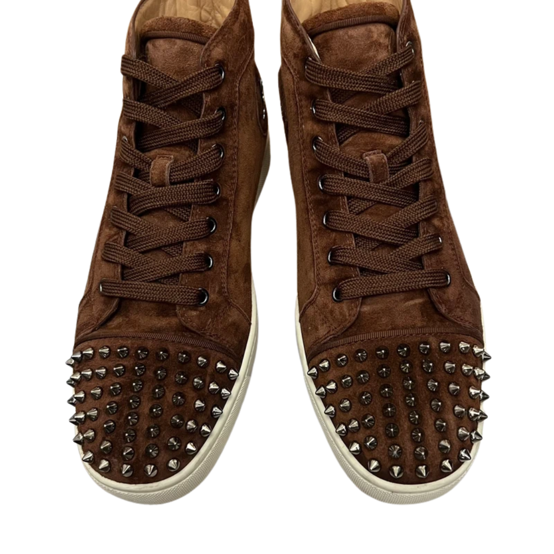 Christian Louboutin Louis Spike High Top Sneakers (Brown)