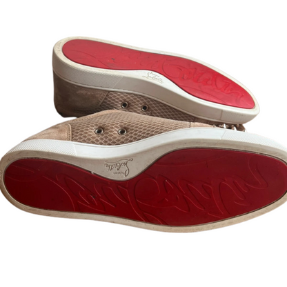 Christian Louboutin Louis Junior Spike Sneakers (Beige)