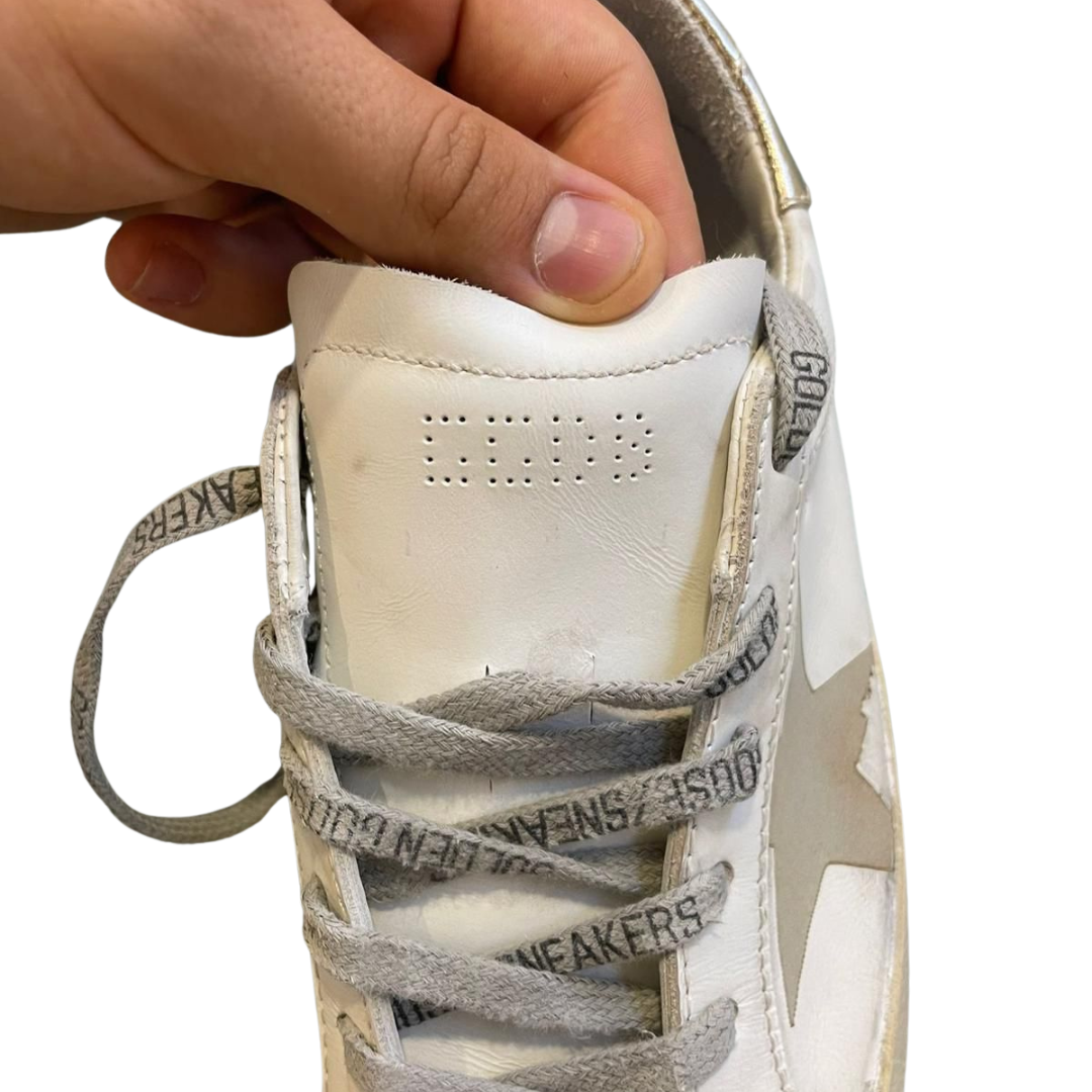 Golden Goose Superstar Sneakers (Grey White) (New) (Womens)