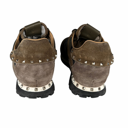 Valentino Garavani Studded Rockrunner Sneakers (Khaki)