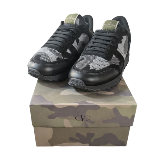Valentino Camoflage Rockrunner Sneakers (Black)