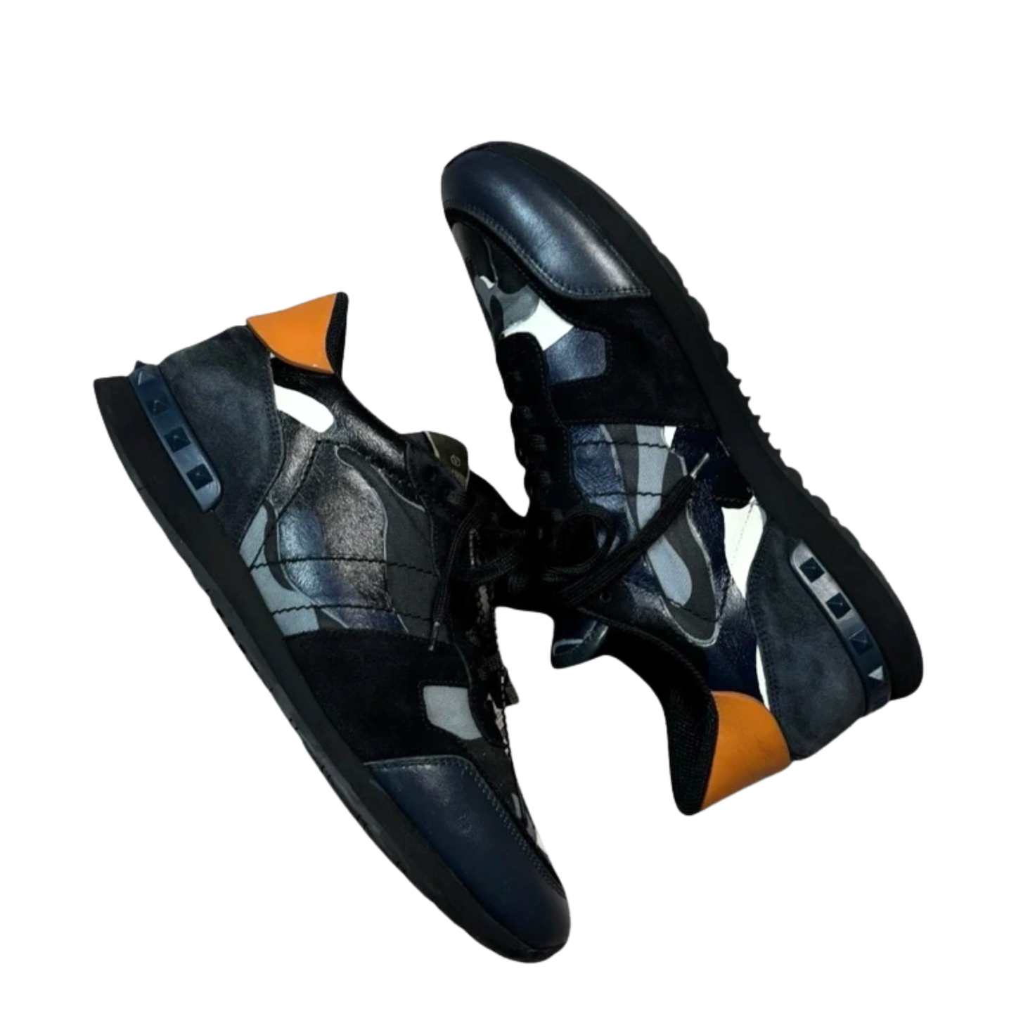 Valentino Garavani Rockrunner Sneakers (Black & Navy Blue)