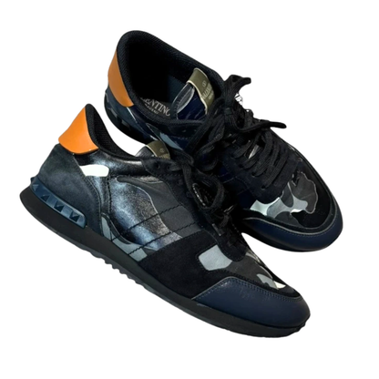 Valentino Garavani Rockrunner Sneakers (Black & Navy Blue)