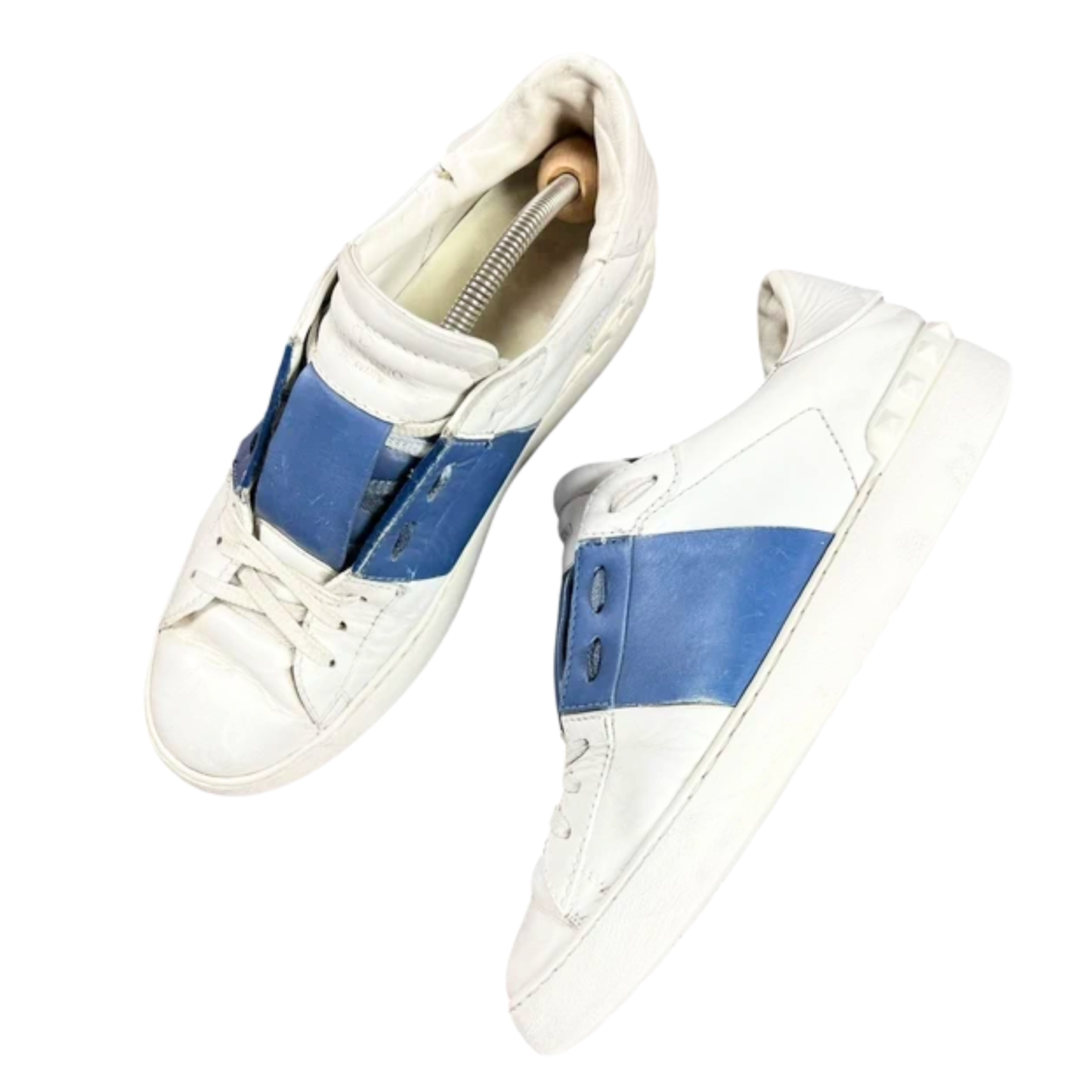 Valentino Garavani Open Sneakers (White Navy)