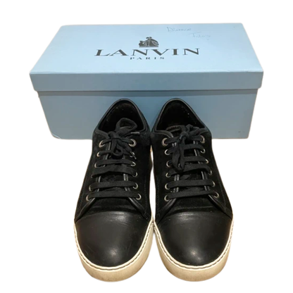 Lanvin Nappa Cap Toe Sneakers (Black)