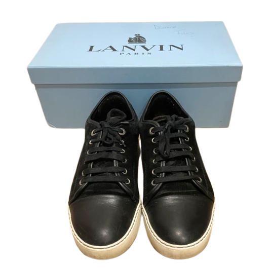 Lanvin Nappa Cap Toe Sneakers (Black)