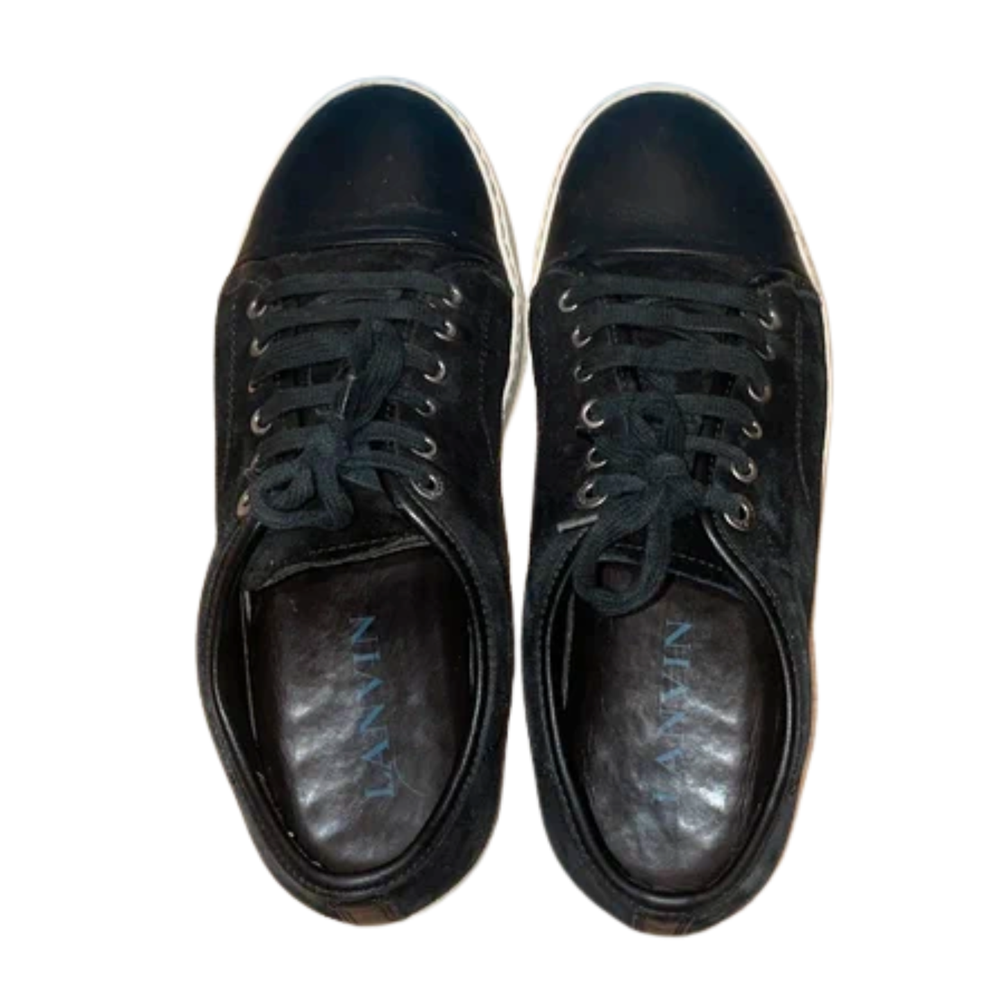 Lanvin Nappa Cap Toe Sneakers (Black)