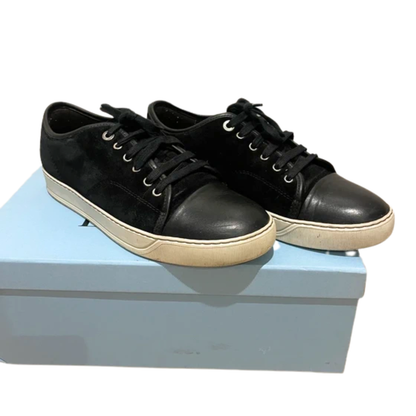 Lanvin Nappa Cap Toe Sneakers (Black)