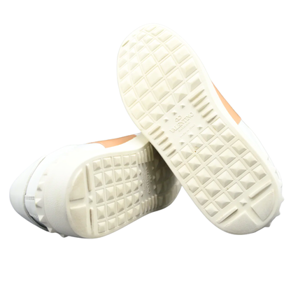 Valentino Open Sneakers (White & Beige) (Womens)