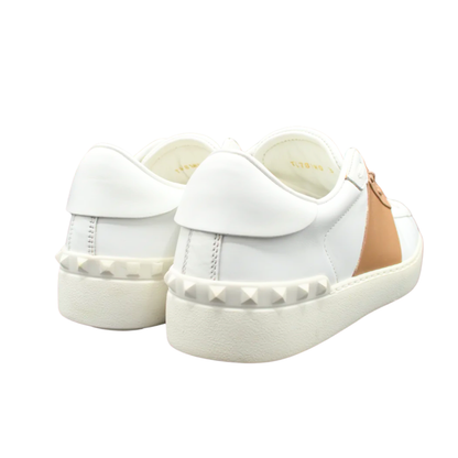 Valentino Open Sneakers (White & Beige) (Womens)
