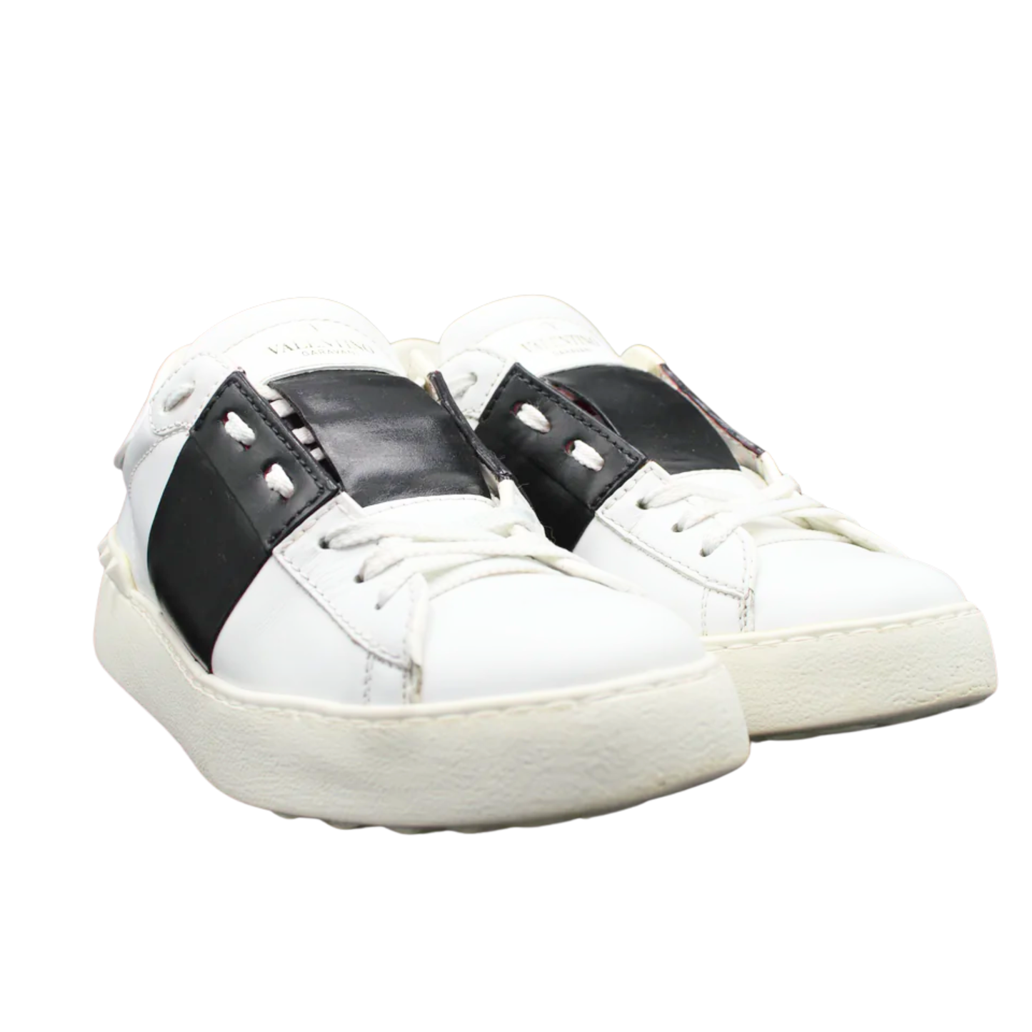 Valentino Open Sneakers (White & Black) (Womens)