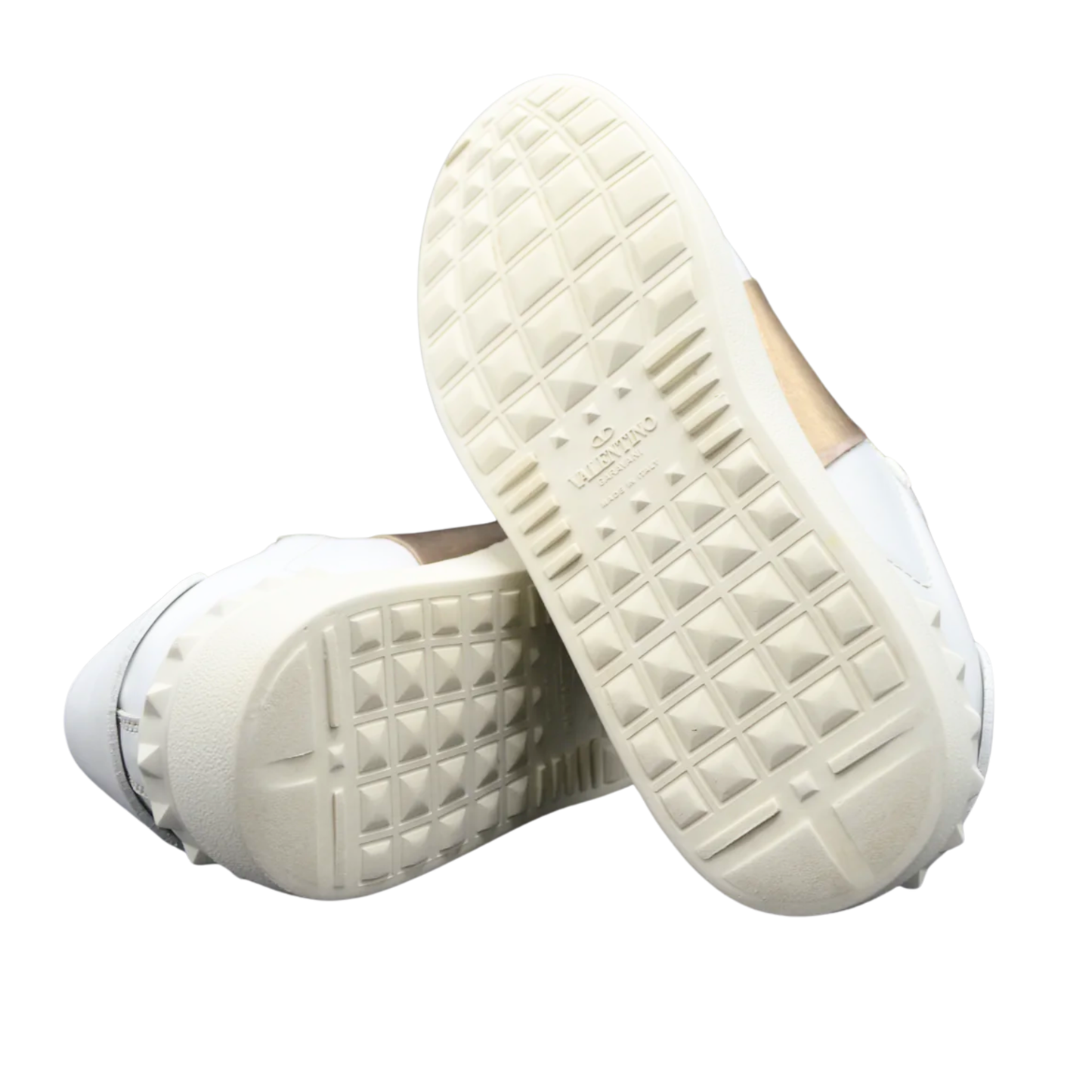 Valentino Open Sneakers (White & Bronze) (Womens)