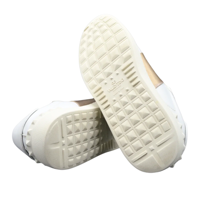 Valentino Open Sneakers (White & Bronze) (Womens)