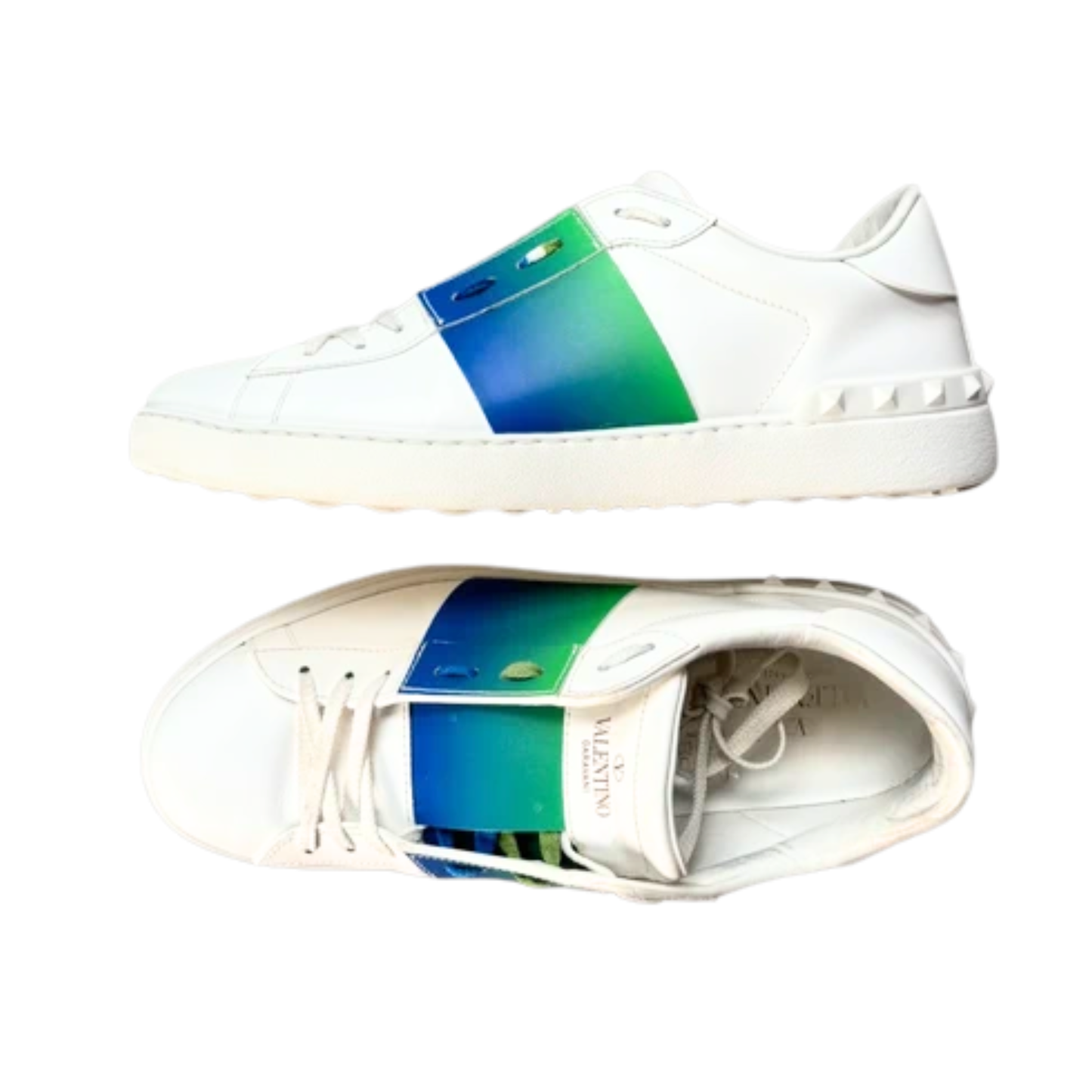 Valentino Garavani Open Sneakers (White, Blue & Green)