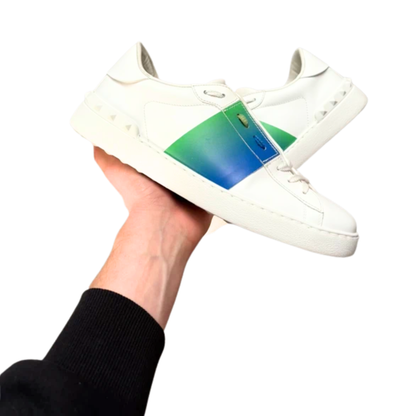 Valentino Garavani Open Sneakers (White, Blue & Green)