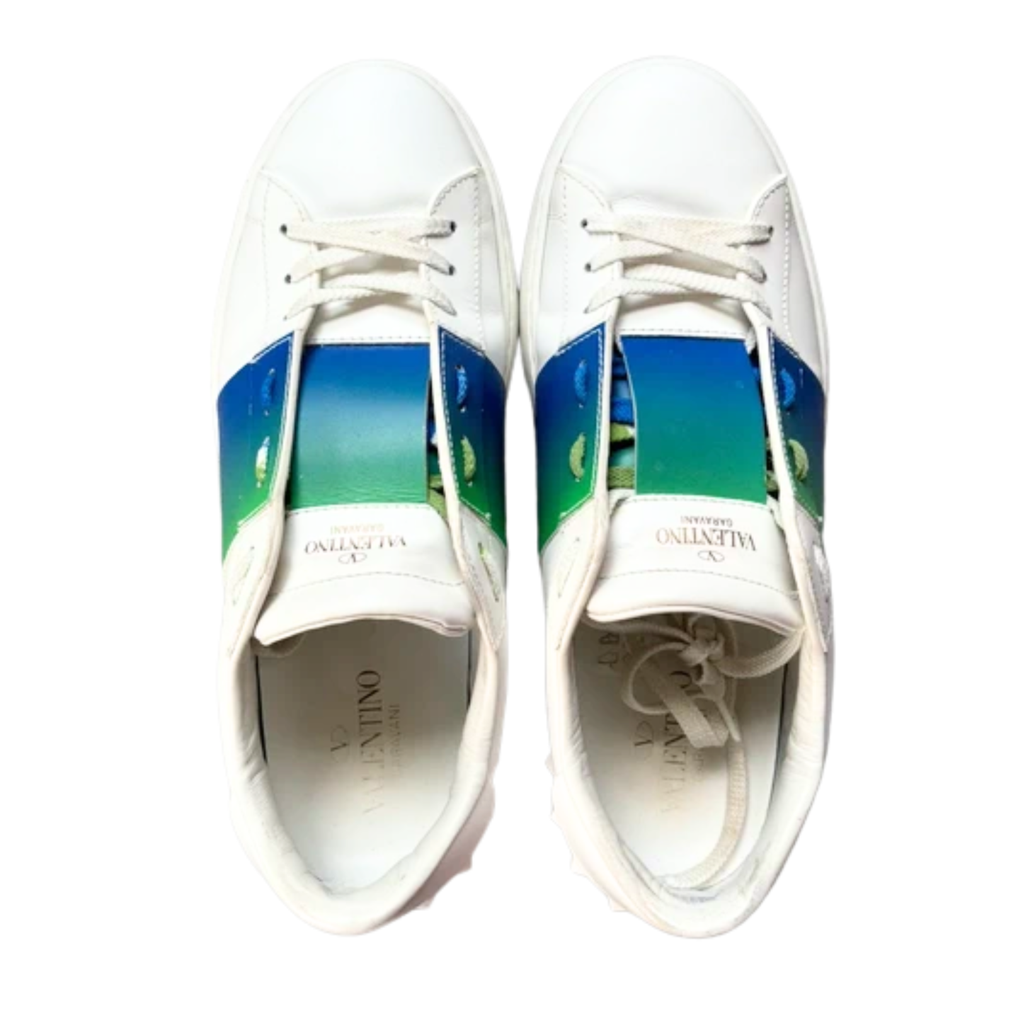 Valentino Garavani Open Sneakers (White, Blue & Green)
