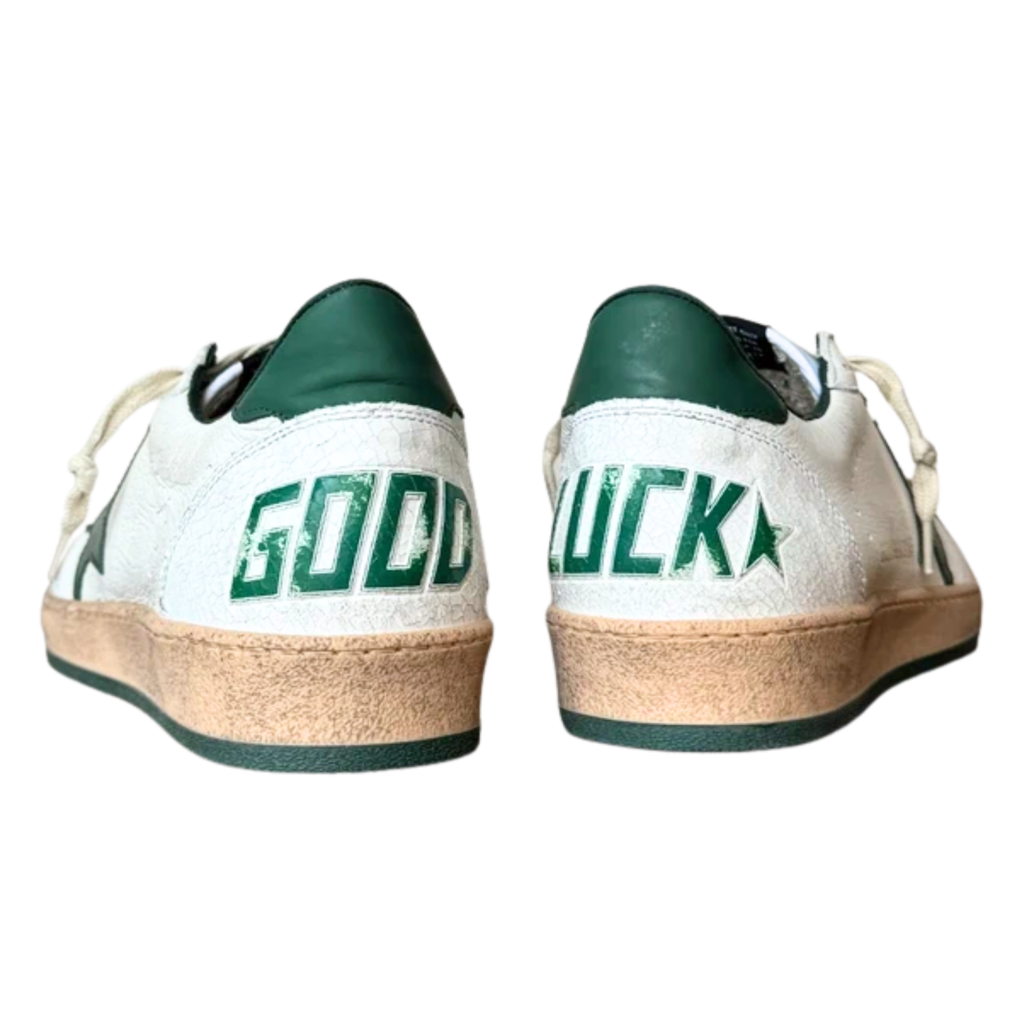 Golden Goose Ballstar Sneakers (White Beige Green) (New)