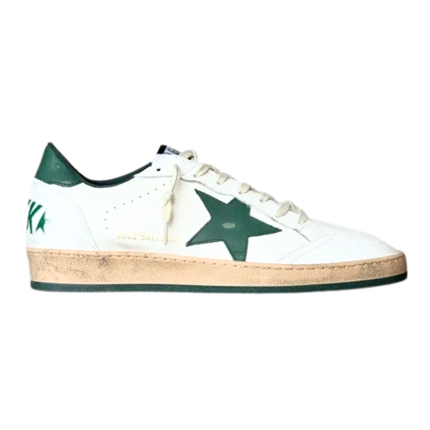 Golden Goose Ballstar Sneakers (White Beige Green) (New)