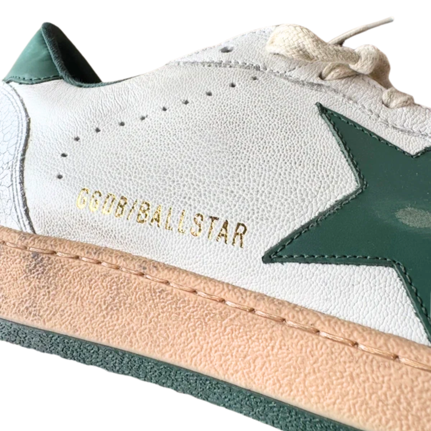 Golden Goose Ballstar Sneakers (White Beige Green) (New)