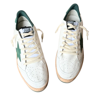 Golden Goose Ballstar Sneakers (White Beige Green) (New)
